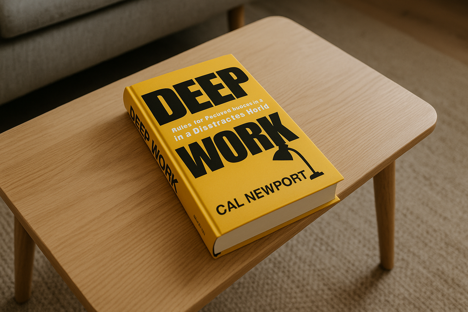 Generated image of the book lying on a coffee table